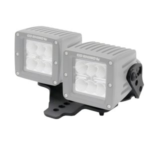 Jeep Wrangler Light Mount - Go Rhino - Hood Hinge Mount for Two 3in Cubes - Textured Black - `18-`20